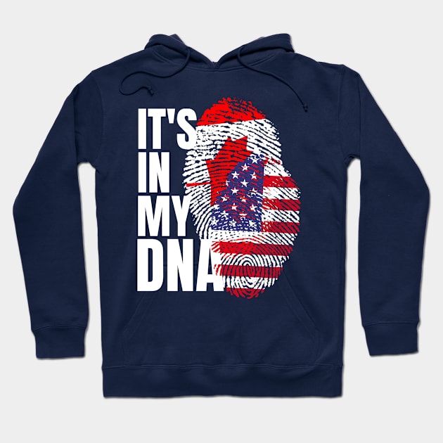 Canadian And American Mix DNA Heritage Flag Gift T-Shirt Hoodie by Just Rep It!!